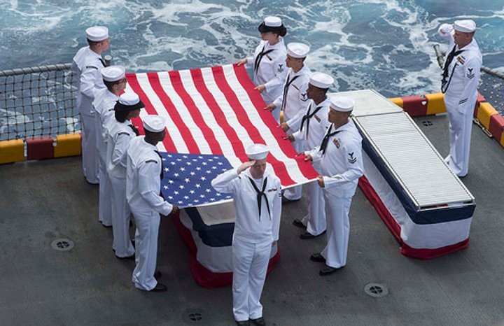 Navy Veteran Burial at Sea Ceremony