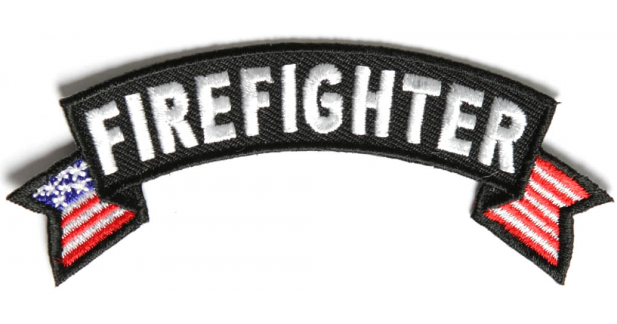 Firefighter US Flag Small Rocker Patch | Fire Fighter Patches ...
