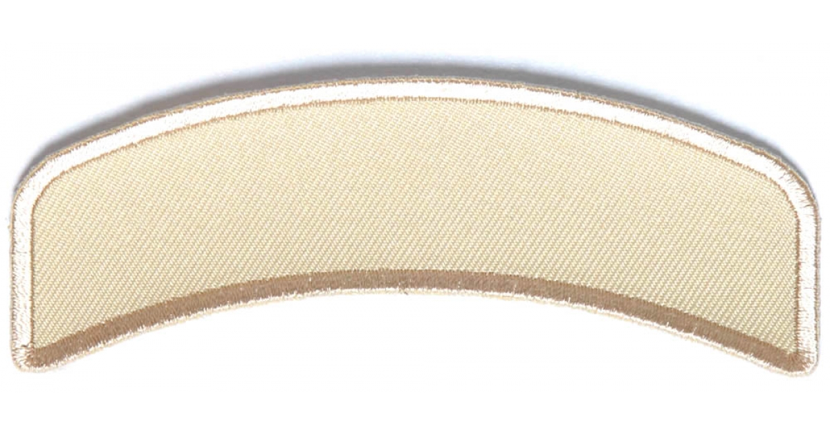 Beige 4 Inch Arched Blank Patch Rocker Embroidered Patches by Ivamis