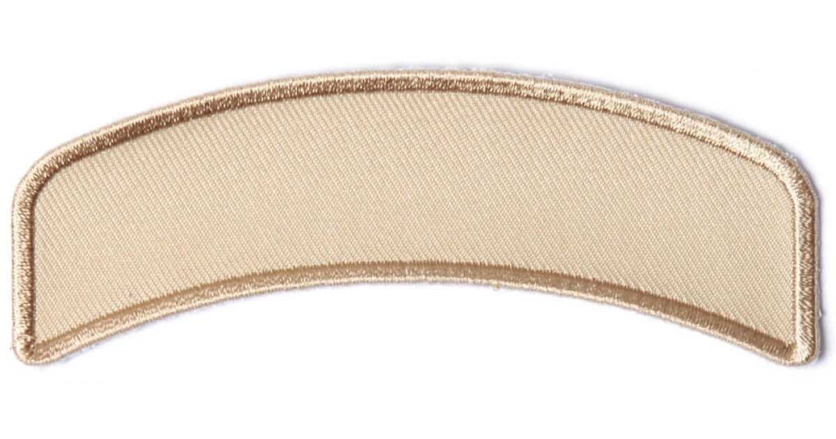 Tan 4 Inch Arched Blank Patch Rocker Embroidered Patches by Ivamis