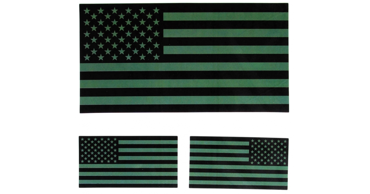 Black and Green US American Flag Sticker | US Flag Stickers - TheCheapPlace