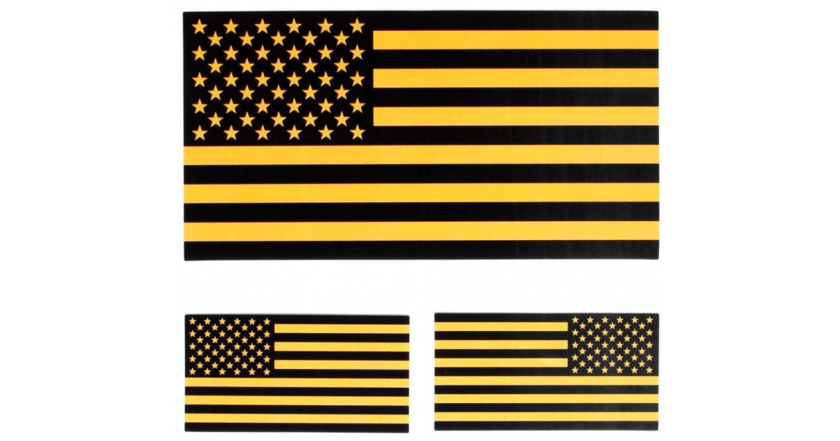 Black and Yellow US American Flag Sticker US Flag Stickers TheCheapPlace