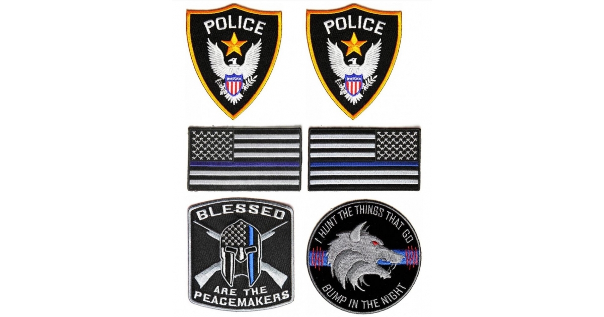 Set Of 6 Police Patches For Halloween Costume | Embroidered Patches by ...