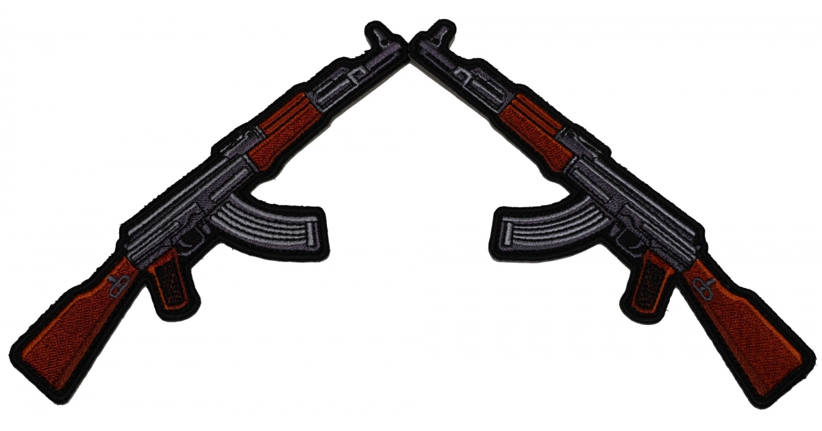 AK 47 Kalashnikov Iron On Patches -Left and Right Combo | Embroidered ...
