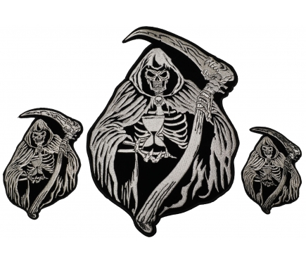 Reaper Skull Small Medium and Large set of 3 Patches by Ivamis Patches