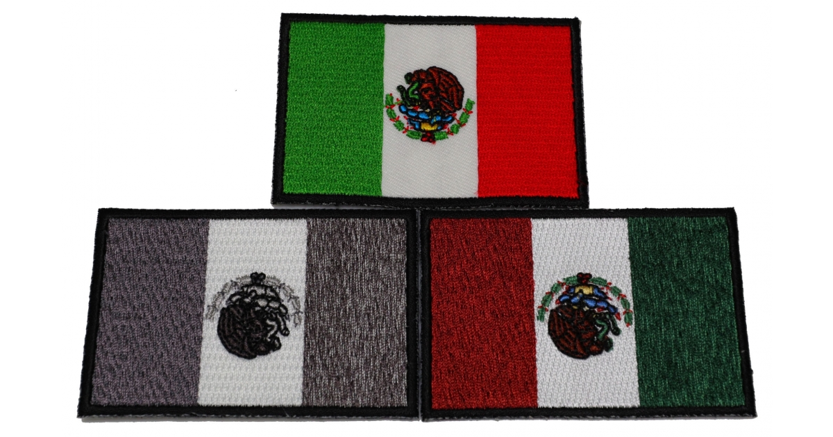 50 Pcs Mexico Boy/Flag Embroidered Patches 3"x2.3" iron-on 