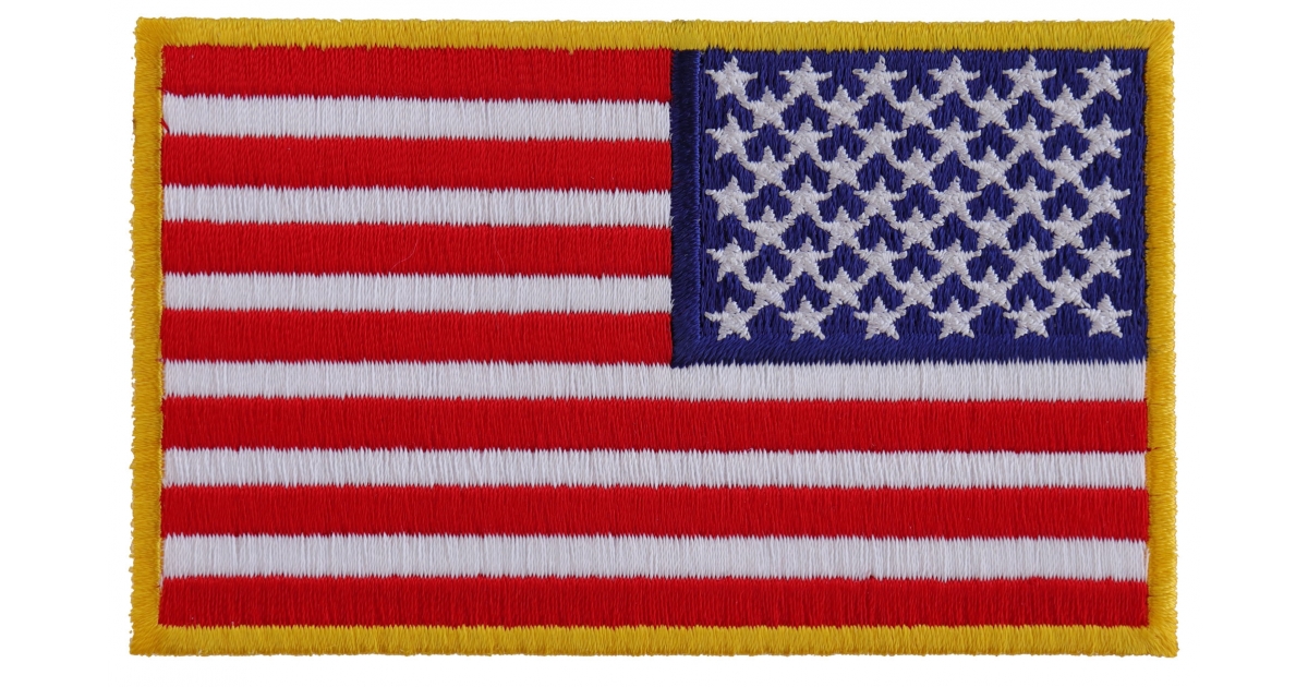 Embroidered Reversed US Flag 4 Inch Embroidered Patches by Ivamis Patches