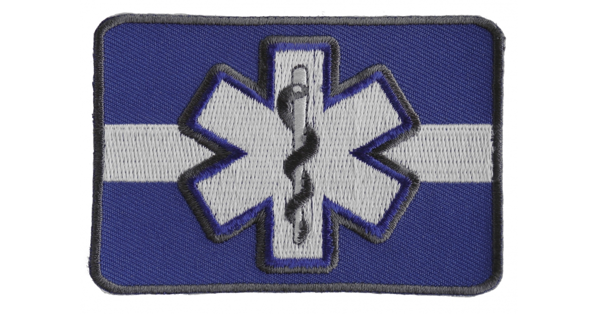 Thin White Line Blue Star Of Life Patch For EMS