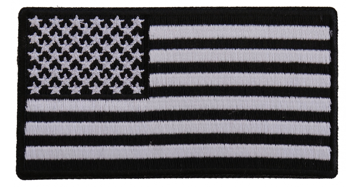 USA American Flag Embroidered Patch  2" X 3.5" x1pcs WHITE 