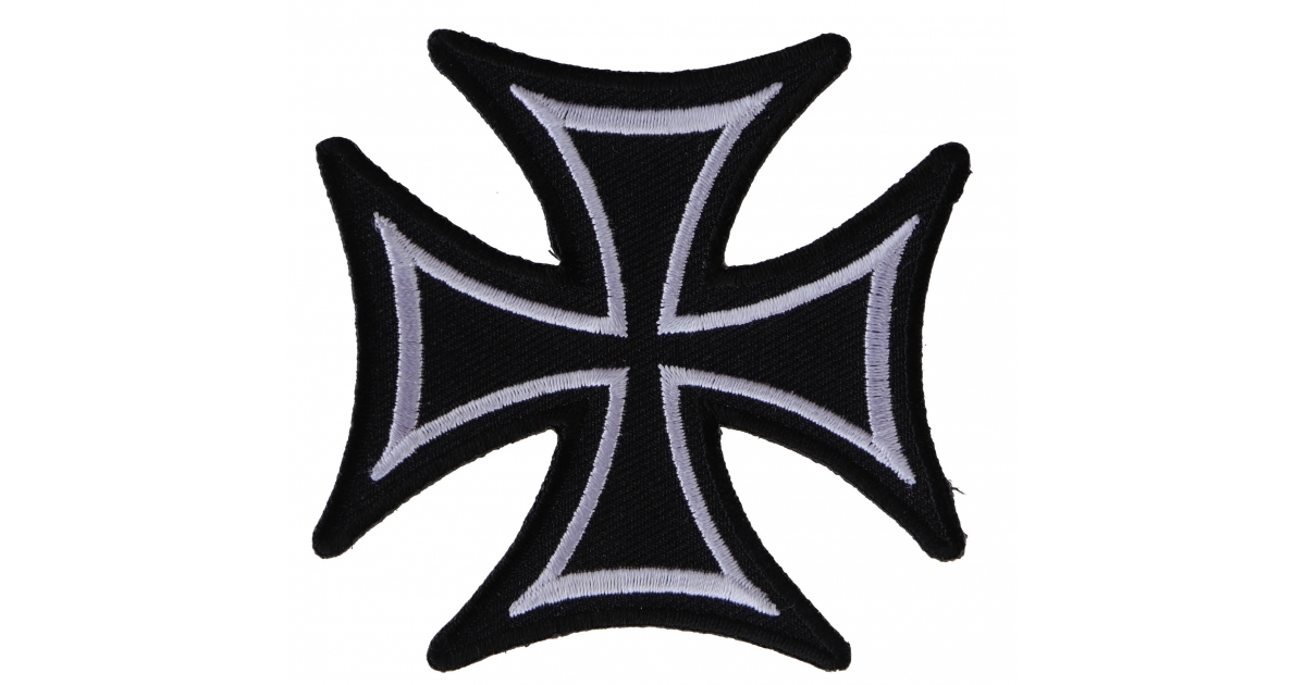 Biker Cross Embroidered Iron on Patch by Ivamis Patches