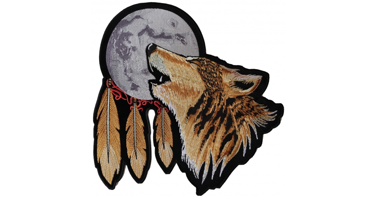 Wolf Aufnäher Patch Howling Wolf Indianer Canis LupusTimberwolf 
