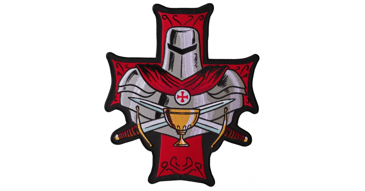 patch iron embroidered crusader knights templar cross army chrisitan religious V