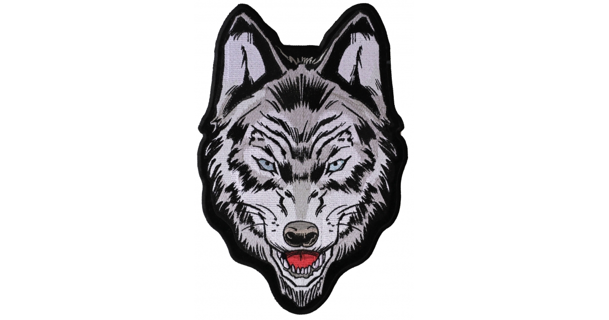 Gray wolf head patch  large patch for jacket by ivamis patches Gray wolf head patch  large patch for jacket by ivamis patches