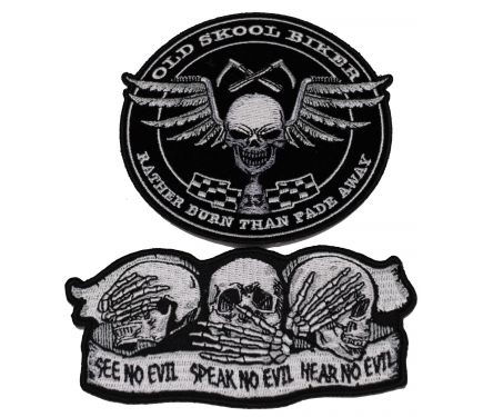【AAKE】OLD SCHOOL PATCH NYLON PT Old Skool Patch - Biker Saying Patches by Ivamis Patches