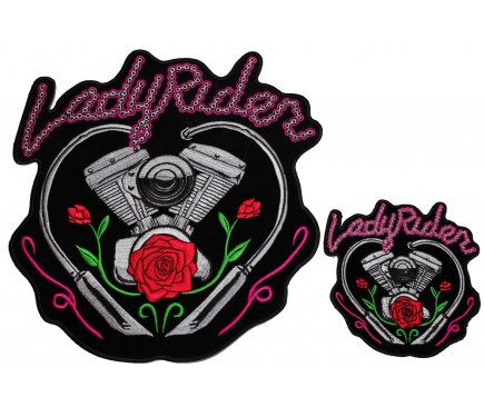 Set of 2 Small and Large Lady Rider Patches by Ivamis Patches