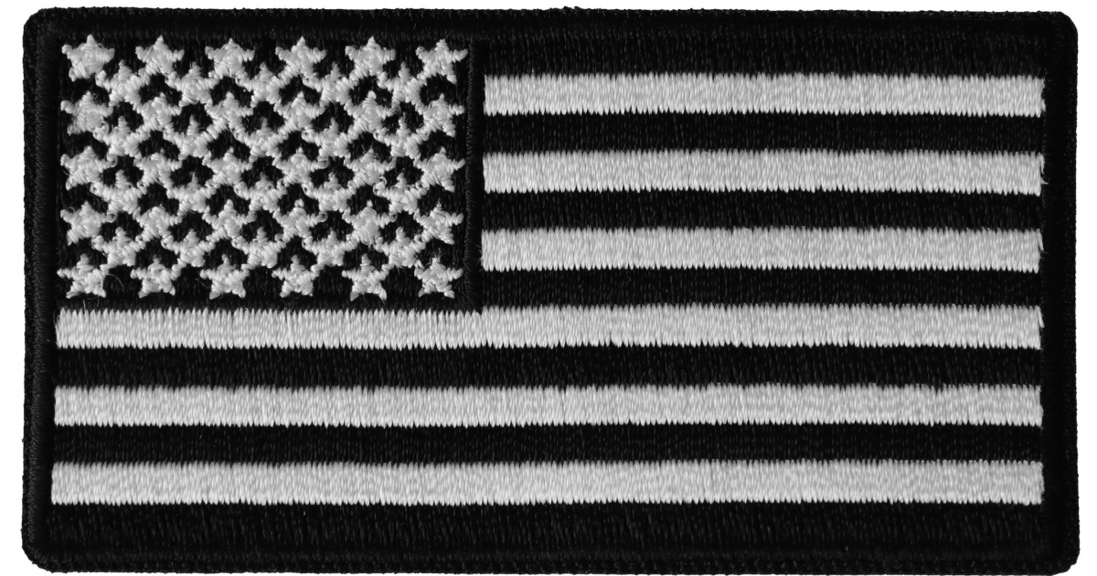 US Flag Patch Black and White 3 Inch by Ivamis Patches