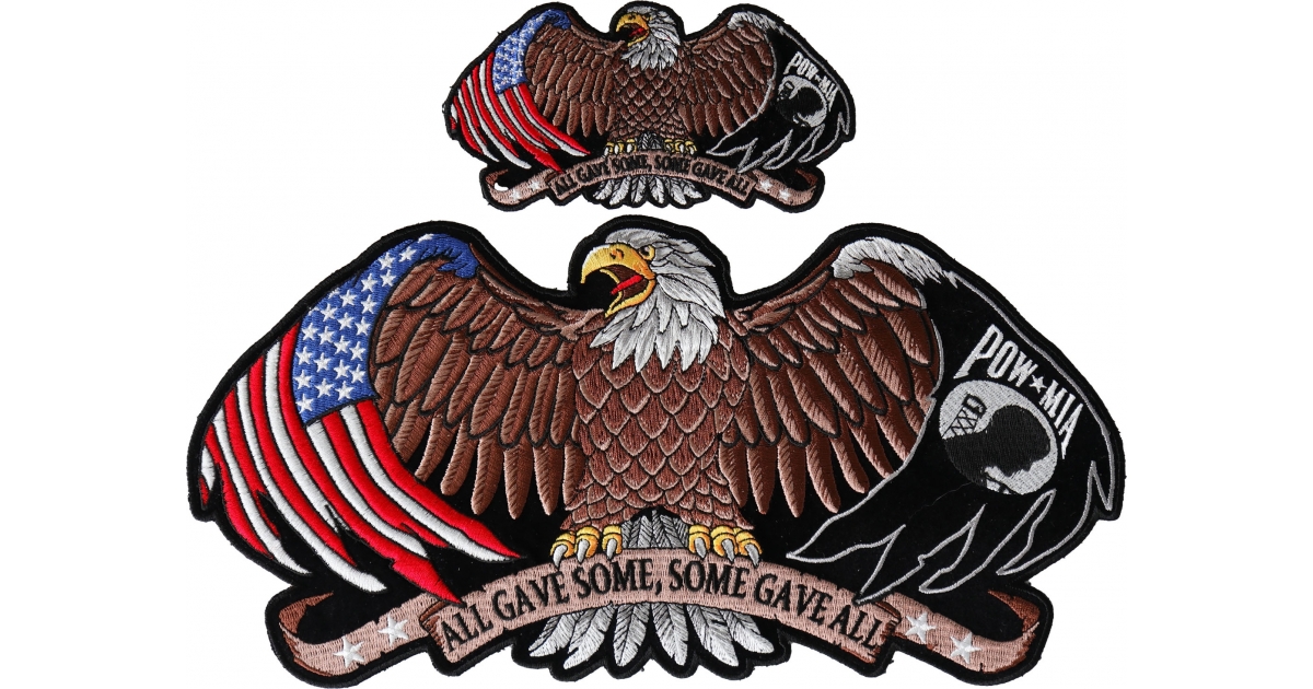 Details about   Large Sewn/Stitched American Eagle USA & MIA Flag on Wings Motorcycle Patch... 