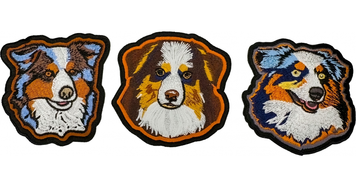 Australian Shepherd Patches, Sew or Iron on Patch for Bags and Jackets