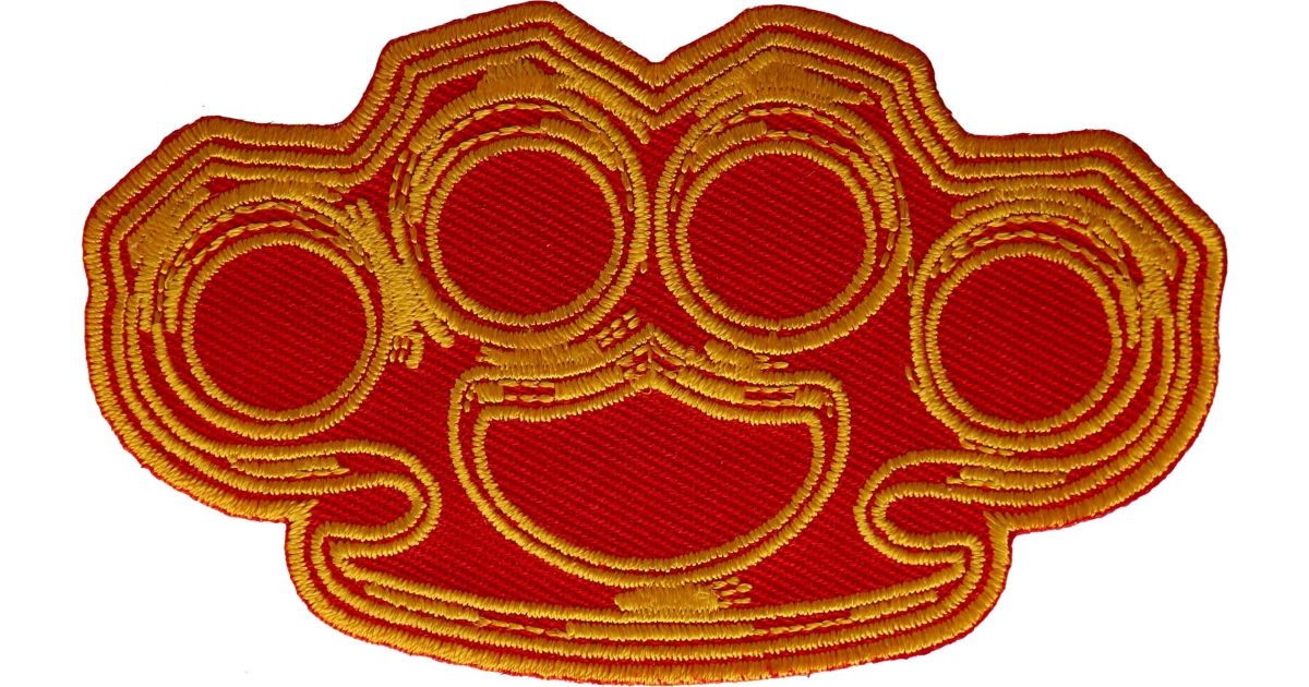 Brass Knuckles in Red and Yellow Patch by Ivamis Patches