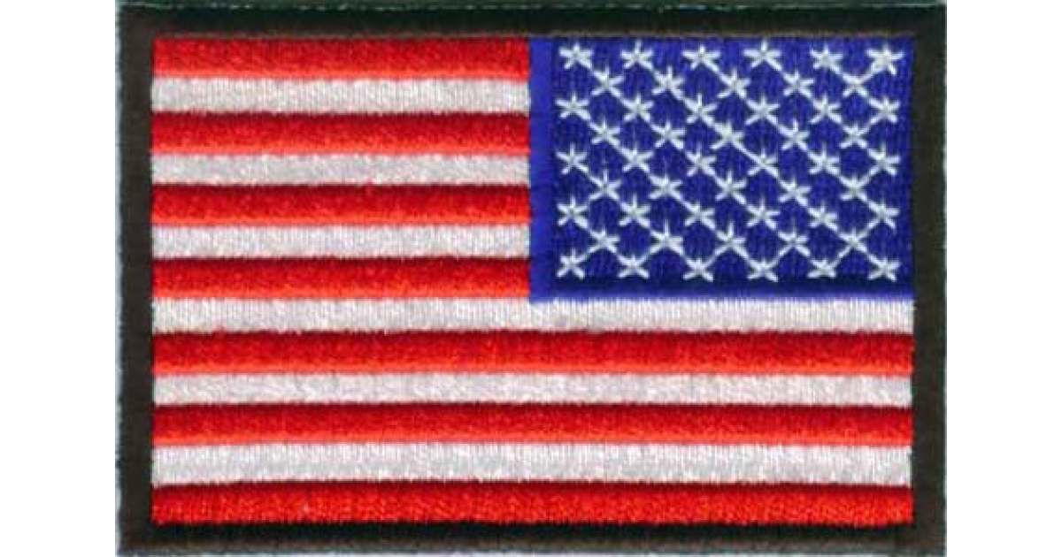 Reversed American Flag with Black Borders Patch - TheCheapPlace
