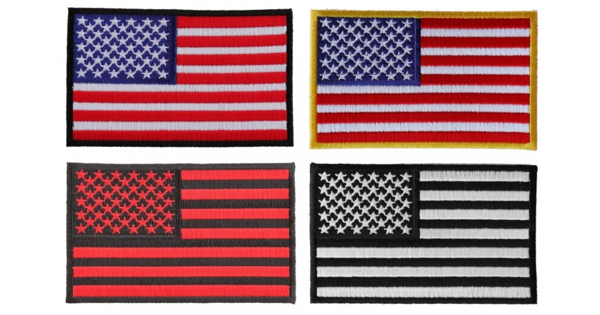4 Inch American Flag Patches Set Of 4 Embroidered US Flags