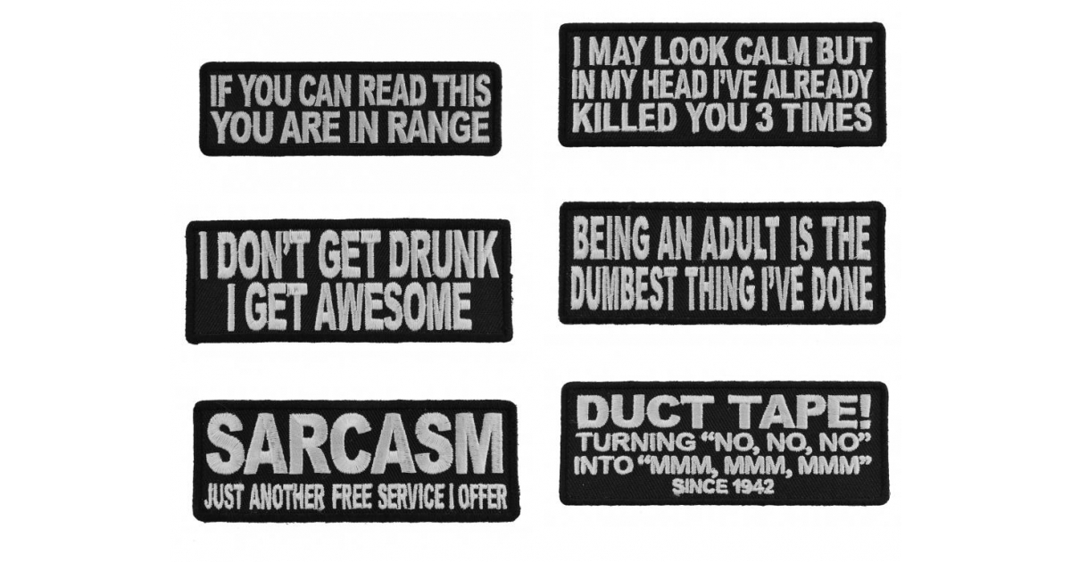 Funny Saying Patches Set Of 6 by Ivamis Patches