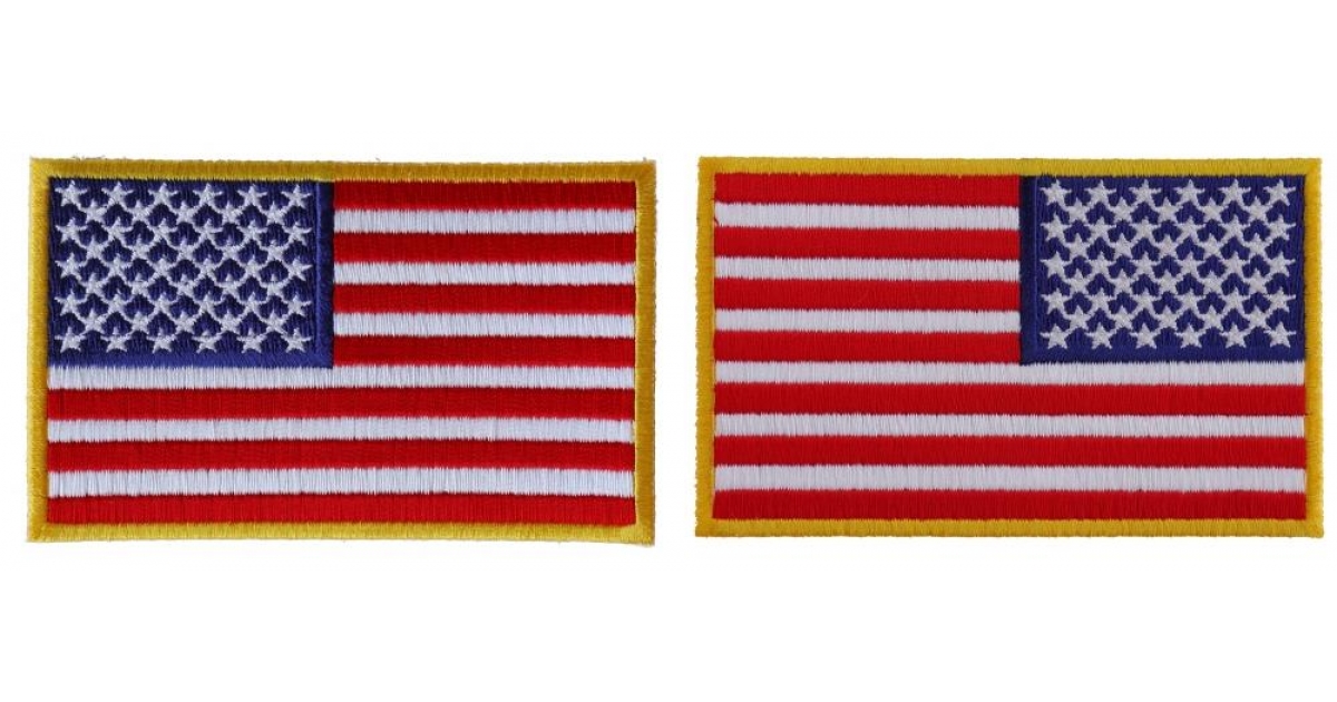 Left and Right American Flag Patches Embroidered 4 Inch Embroidered