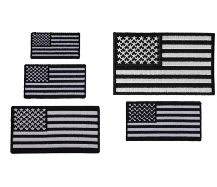 Set of 3 Black Bordered American Flag Patches by Ivamis Patches