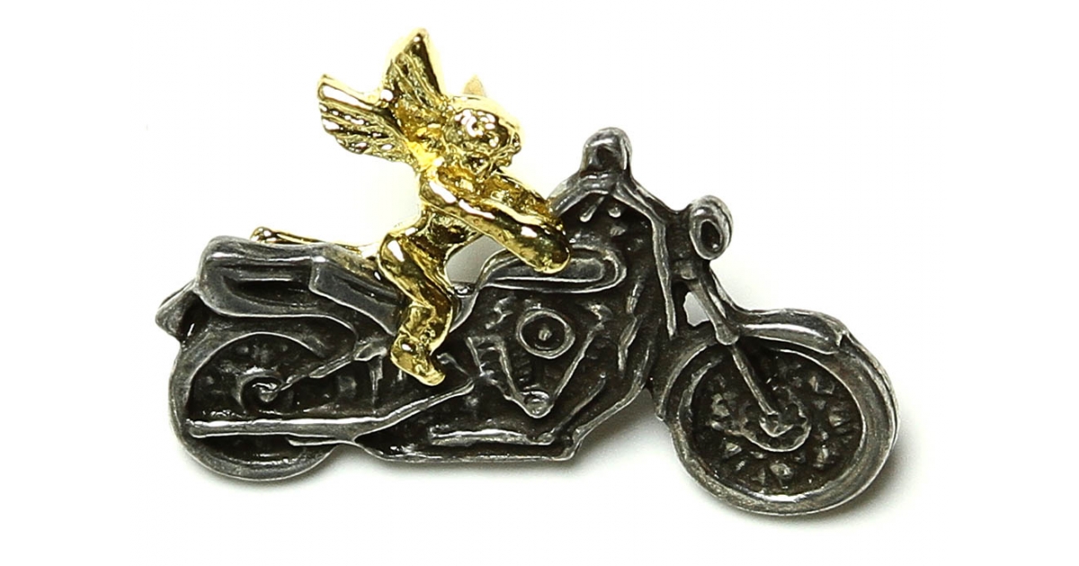 vintage pewter biker pin indian motorcycle