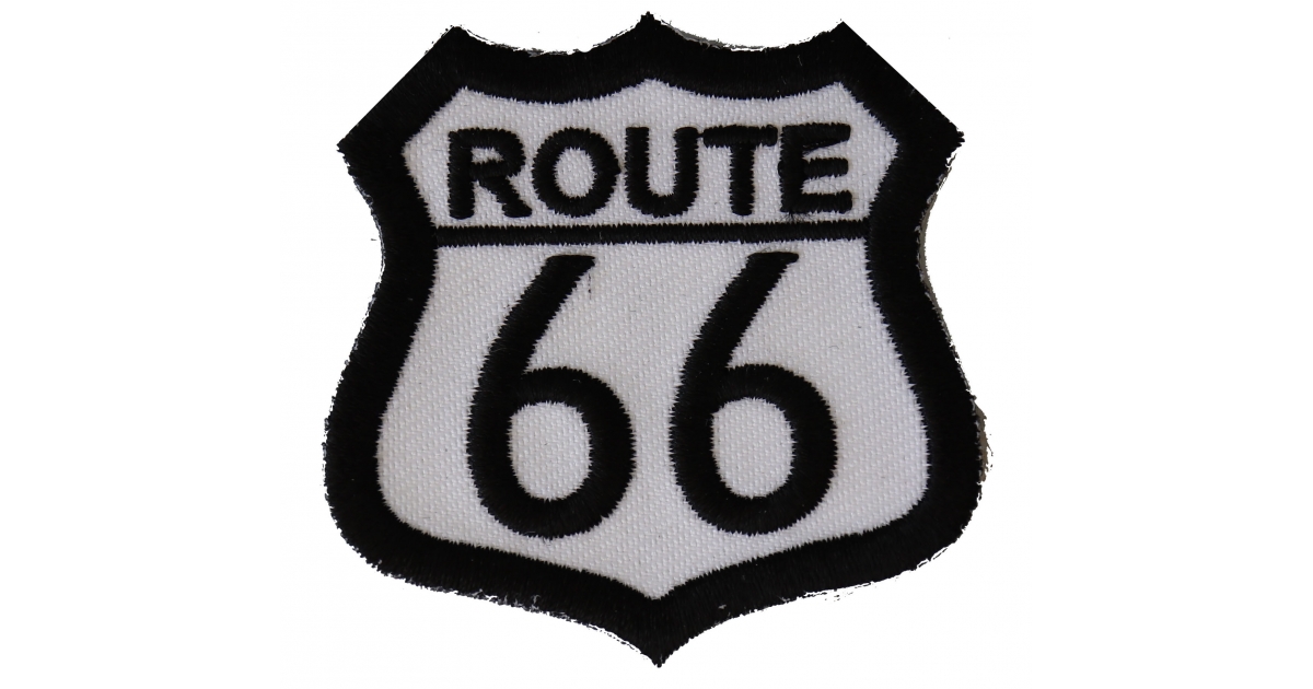 Route 66 Highway Sign Biker Jacket White Iron on Sew on Embroidered Patch #1326 