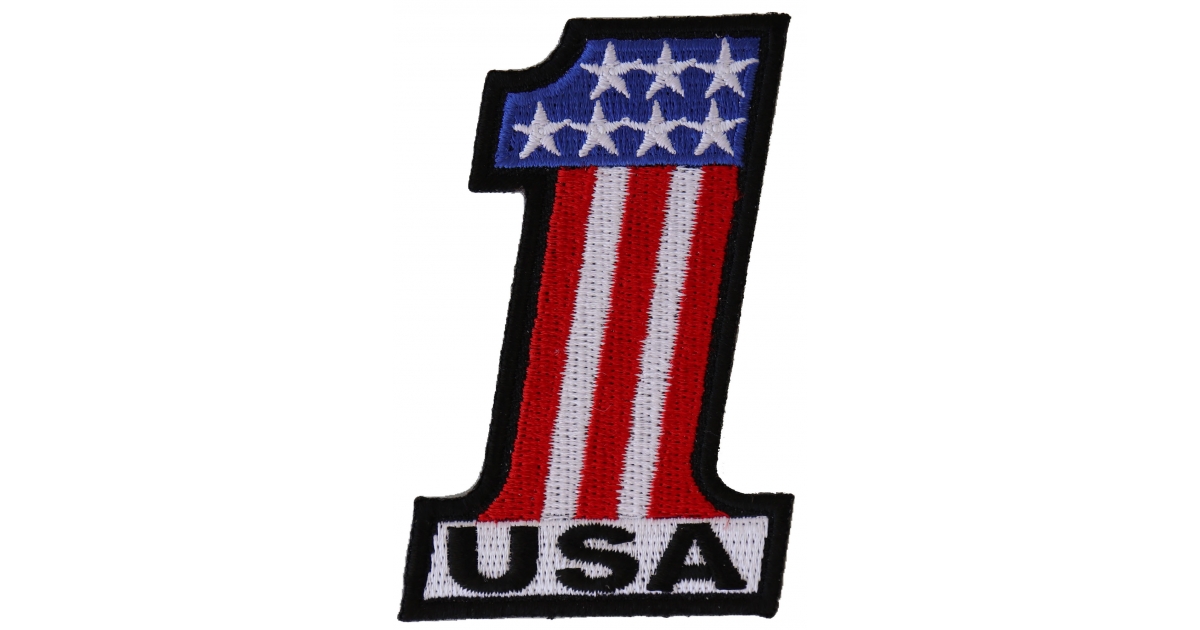 No 1 USA Patriotic Iron On Patch  Embroidered Patches by Ivamis Patches