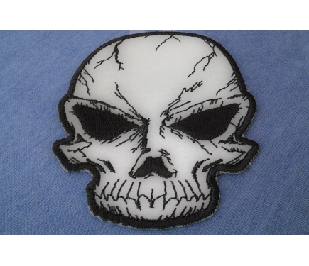 Reflective Skull Patch, Biker Skull Patches by Ivamis Patches