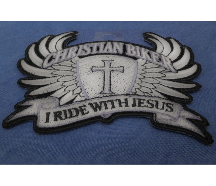 Christian Biker Patch for Sewing or Ironing on to Jackets by
