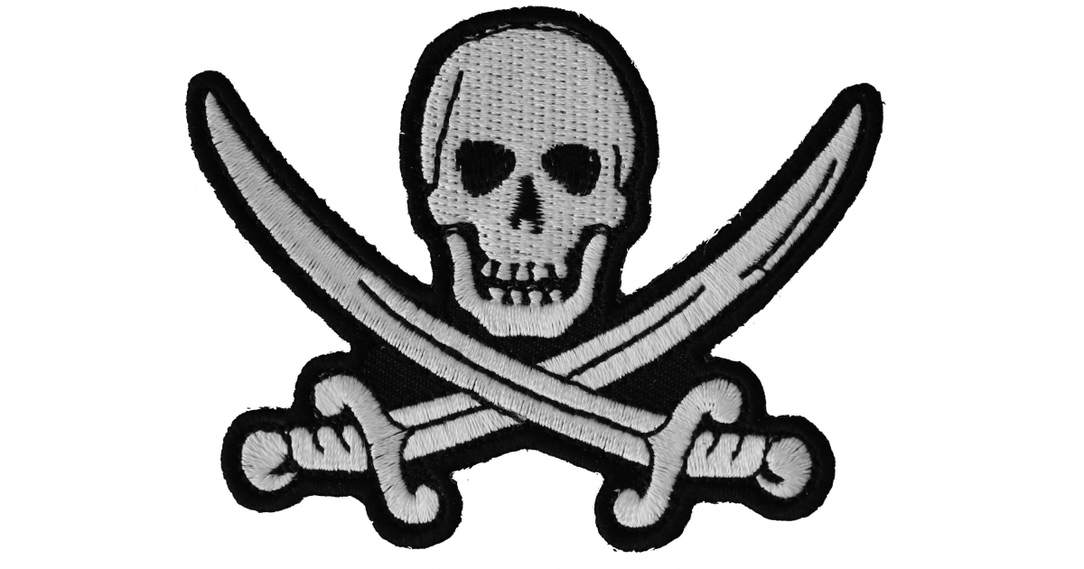Pirate Sword Skull Patch, Skull Patches by Ivamis Patches