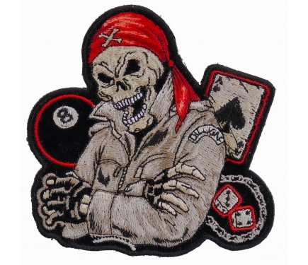 Large Back Patches For Jackets Skull Dice 8 Ball Cross Embroidered Patch - Iron On For Jacket, Bag, Vest Skull Dice 8 Ball Patch - Foto 9