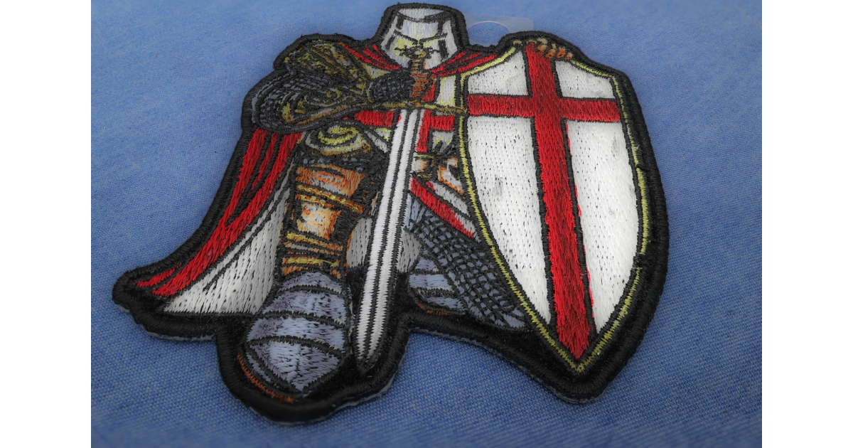 Red Knight Patch for Sewing or Ironing on to Jackets by Ivamis Patches