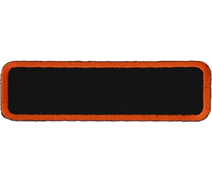 Blank Name Tag Patch Orange Border | Embroidered Patches by Ivamis Patches