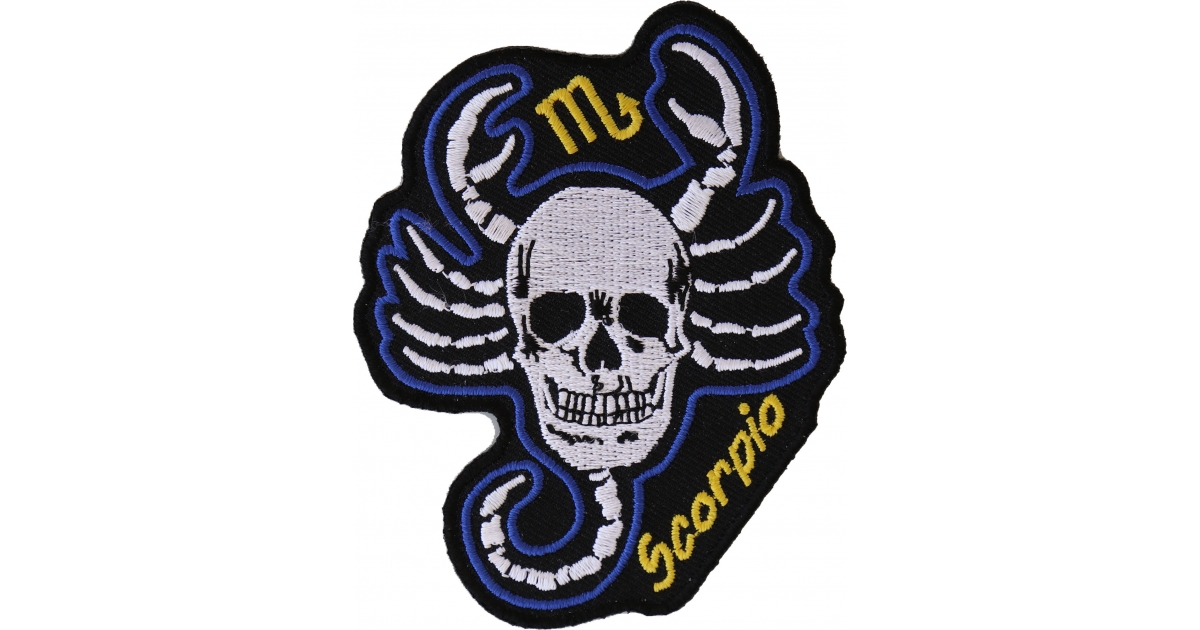 Embroidered Virgo Skull Zodiac Sew or Iron on Patch Biker Patch