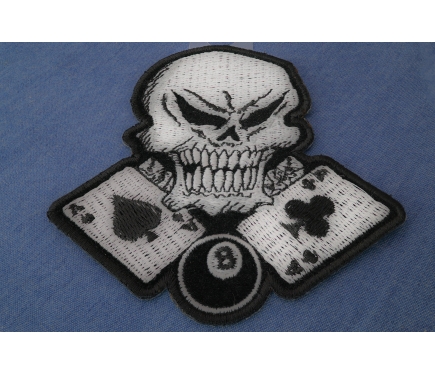 Aces, 8 Ball and Skull Patch, Biker Skull Patches by Ivamis