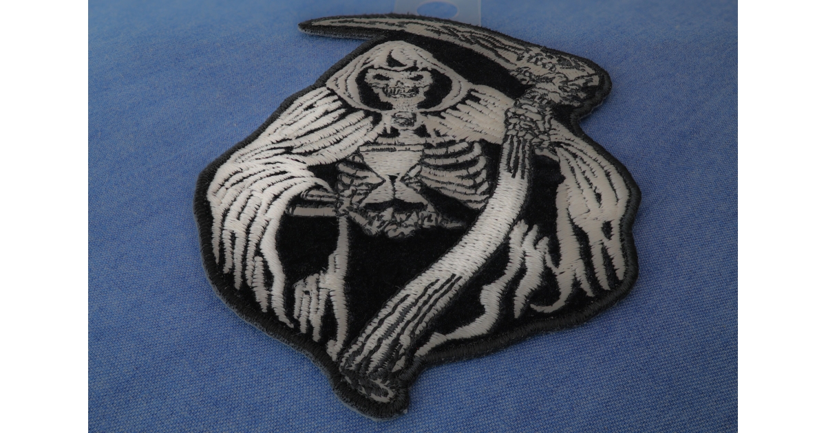 Reaper Skull Patch, Biker Skull Patches by Ivamis Patches