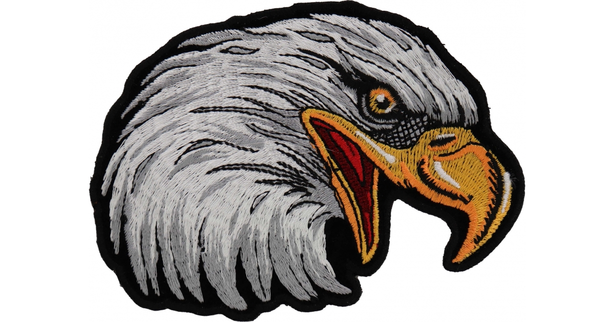Eagle Head Facing Right Embroidered Patch by Ivamis Patches