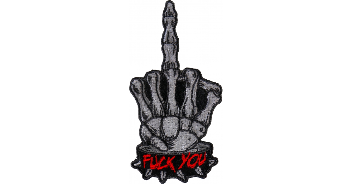 Skeleton Fuck You Middle Finger Patch by Ivamis Patches