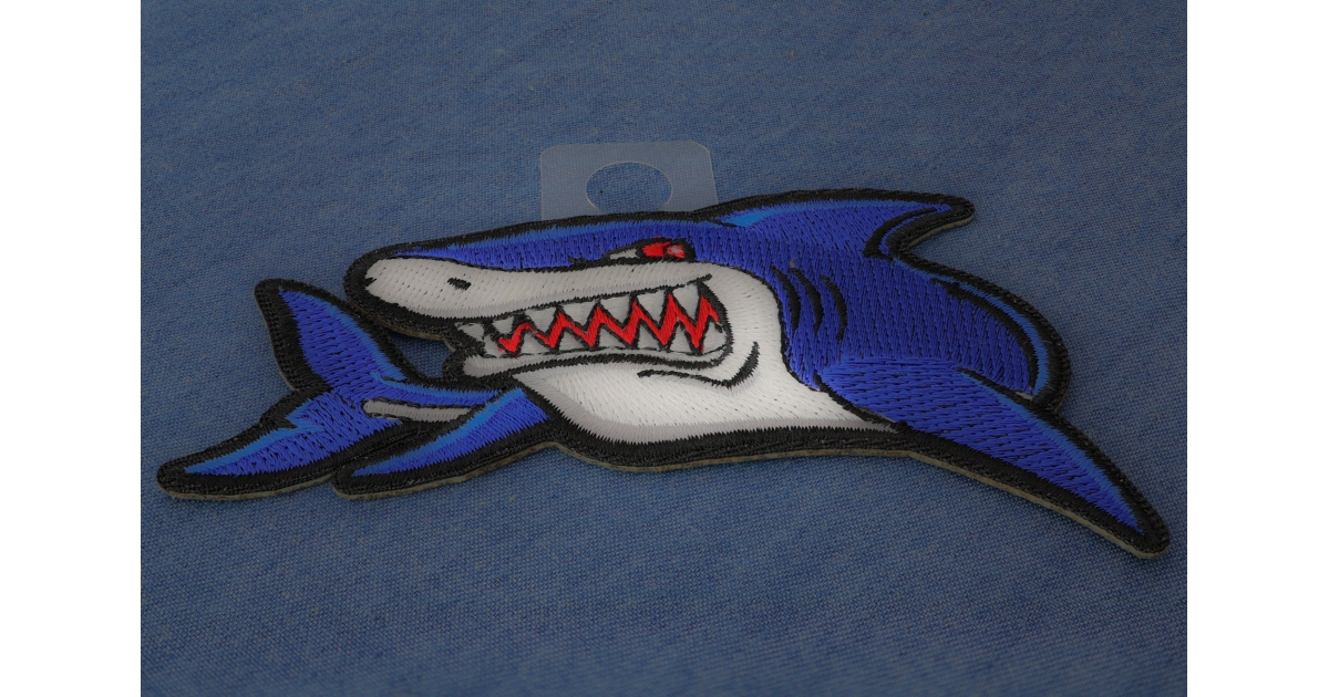 Shark Patch for Jackets - Sew or Iron on Application by Ivamis Patches