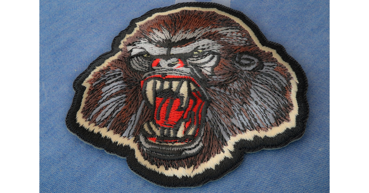 George Monkey Patch Gorilla Iron on Patch - Iron on Monkey Patches by Ivamis Patches