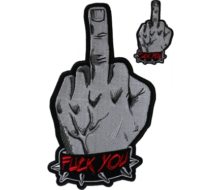 Fuck You Middle Finger Patches Set of Small and Large by