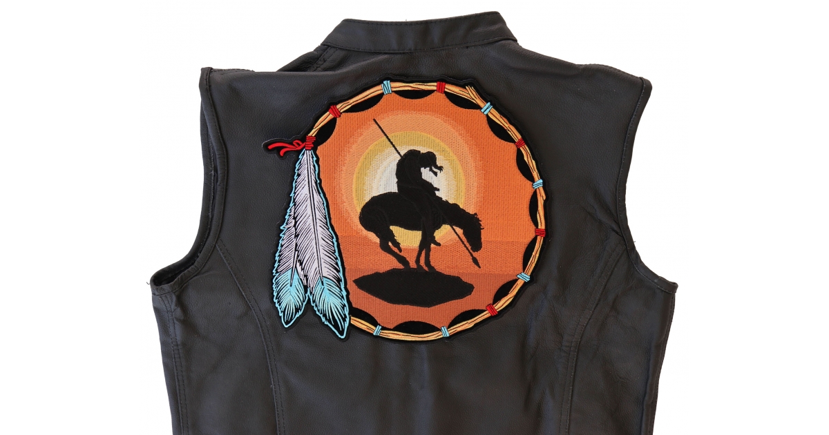 Steed Patch End of Trail Warrior Horse and Sunset Patch, Large Back Patches for ...