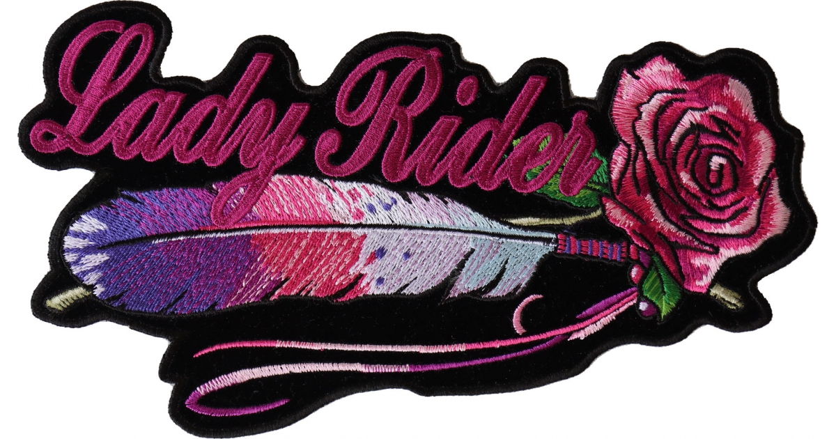 *** LADY RIDER ROSE BANNER *** Biker Patch" PPA1013 HL K 