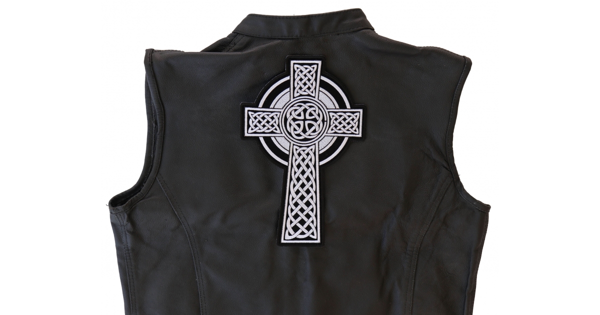 Celtic Cross Patch, Large Christian Back Patches by Ivamis Patches