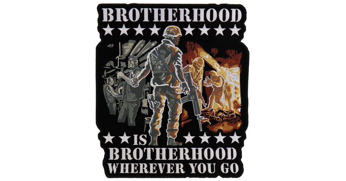 Brotherhood Rocker Patch Brotherhood Biker Veteran Large Patch | Military Patches -TheCheapPlace