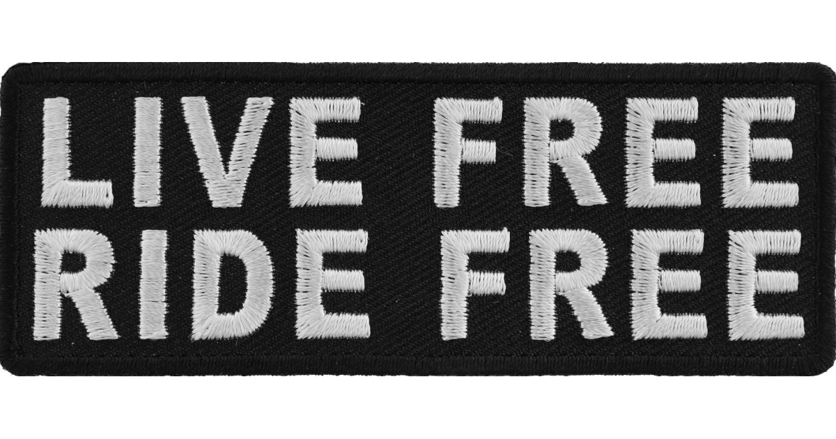LIVE FREE RIDE FREE Skull Motorcycle Chopper Biker Rider Patch Iron on Applique